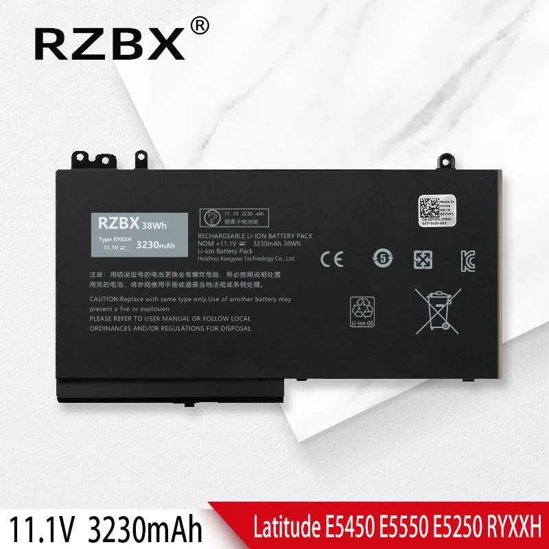 

RZBX New RYXXH Laptop Battery For Dell Latitude 12 5000 11 3150 3160 3550 E5250 E5450 E5550 E5270 E5470 E5570 9P4D2 38Wh