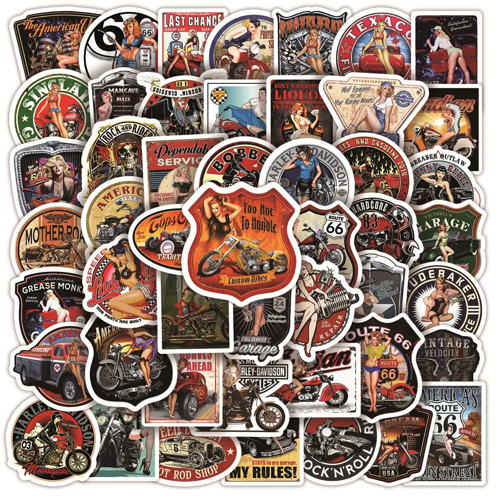 50 шт., водонепроницаемые наклейки на шлем в винтажном стиле
50 шт., водонепроницаемые наклейки на шлем в винтажном стиле