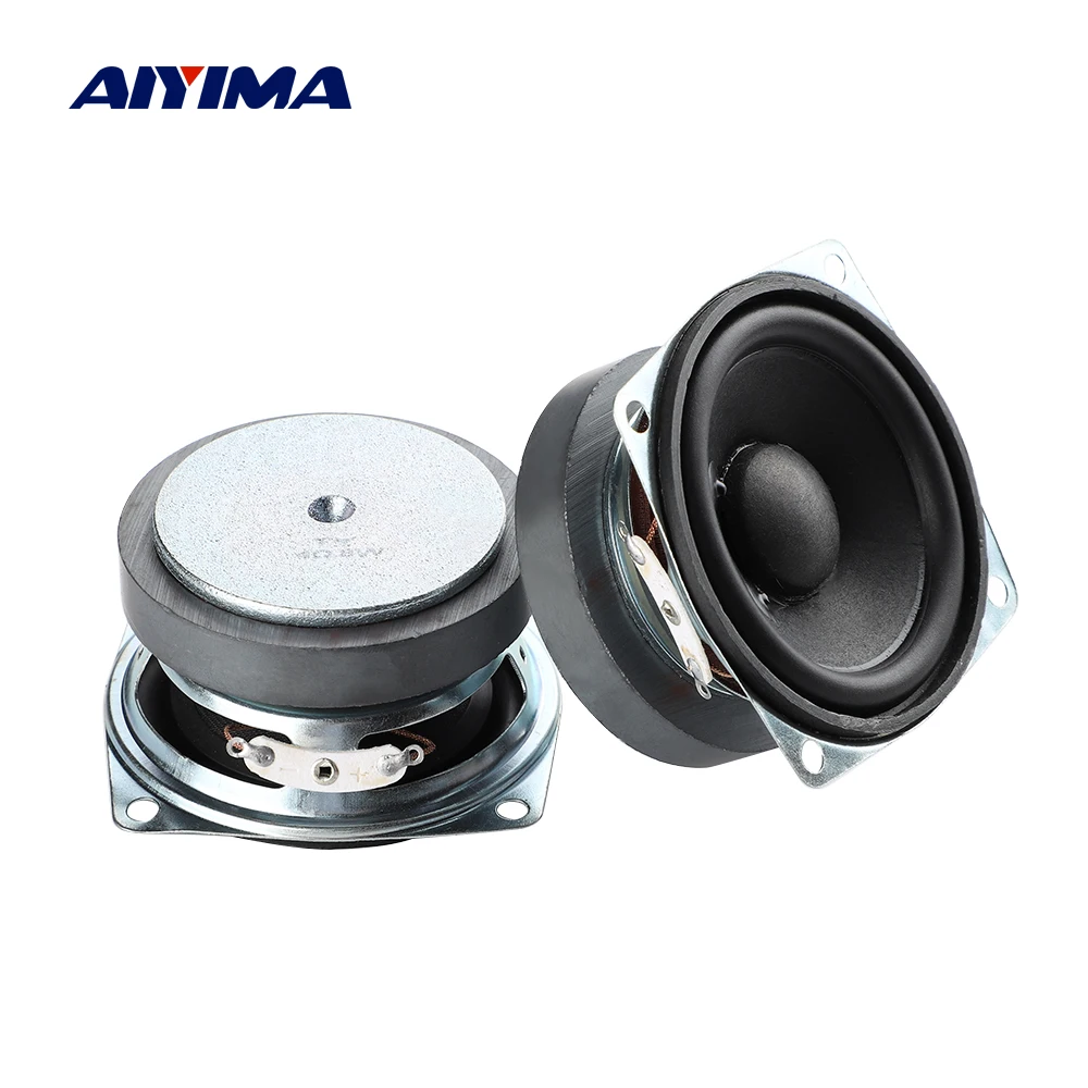 

AIYIMA 2 шт., 2,5 дюйма, портативная аудио Колонка 66 мм, 4 Ом, 8 Вт, Полнодиапазонный динамик, усилитель звука, громкоговоритель для домашнего киноте...