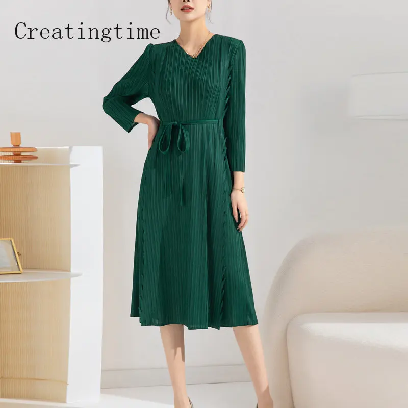 Fashion Elegant Loose Pleated Midi Dress For Women's 2023 New Spring Autumn Solid Color V-neck Lace-up High Waist Dresses 1A366
Fashion Elegant Loose Pleated Midi Dress For Women's 2023 New Spring Autumn Solid Color V-neck Lace-up High Waist Dresses 1A366