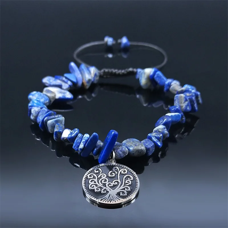 Yoga Tree of Life Lapis Lazuli Stone Charm Bracelet Woman Stainless Steel Pendant Bracelet Jewelry arbol de la vida B1791S04
Yoga Tree of Life Lapis Lazuli Stone Charm Bracelet Woman Stainless Steel Pendant Bracelet Jewelry arbol de la vida B1791S04