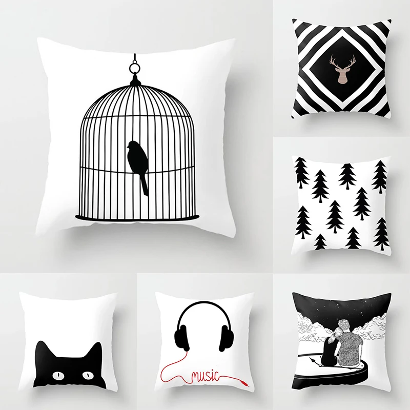 45x45cm Caged Bird Black and White Throw Pillow Cover Galaxy Planet Cushion Cover Sofa Office Car Seat Cushion Cover Home Decor
45x45cm Caged Bird Black and White Throw Pillow Cover Galaxy Planet Cushion Cover Sofa Office Car Seat Cushion Cover Home Decor