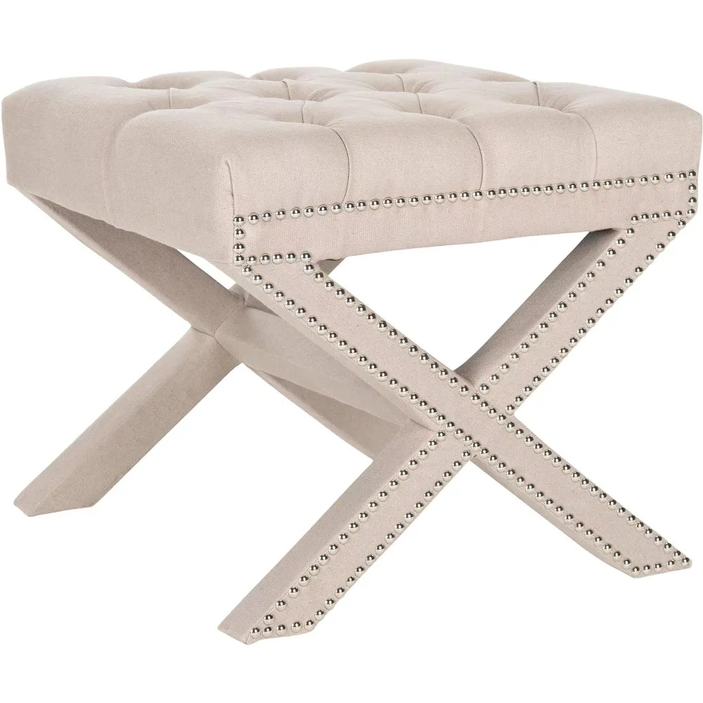 Safavieh Patrice X-Leg Upholstered Ottoman w/ Silver Nail Heads
Safavieh Patrice X-Leg Upholstered Ottoman w/ Silver Nail Heads