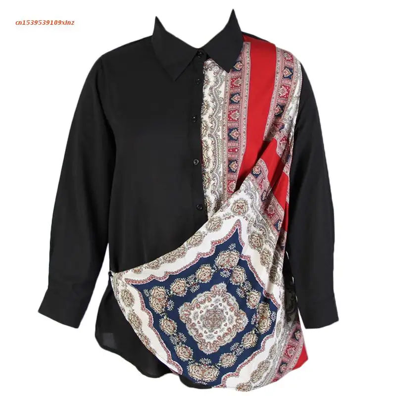 Fashion Patchwork Women Casual Shirt Plus Size Lapel Loose Blouse Summer Holiday
Fashion Patchwork Women Casual Shirt Plus Size Lapel Loose Blouse Summer Holiday