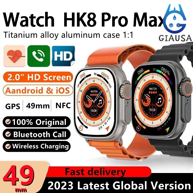 HK8 Pro MAX Smart Watch Series 8 49mm 2.12" AMOLED Screen High Refresh Rate Compass NFC Women Smartwatch Sport Fitness Bracelet
HK8 Pro MAX Smart Watch Series 8 49mm 2.12" AMOLED Screen High Refresh Rate Compass NFC Women Smartwatch Sport Fitness Bracelet
