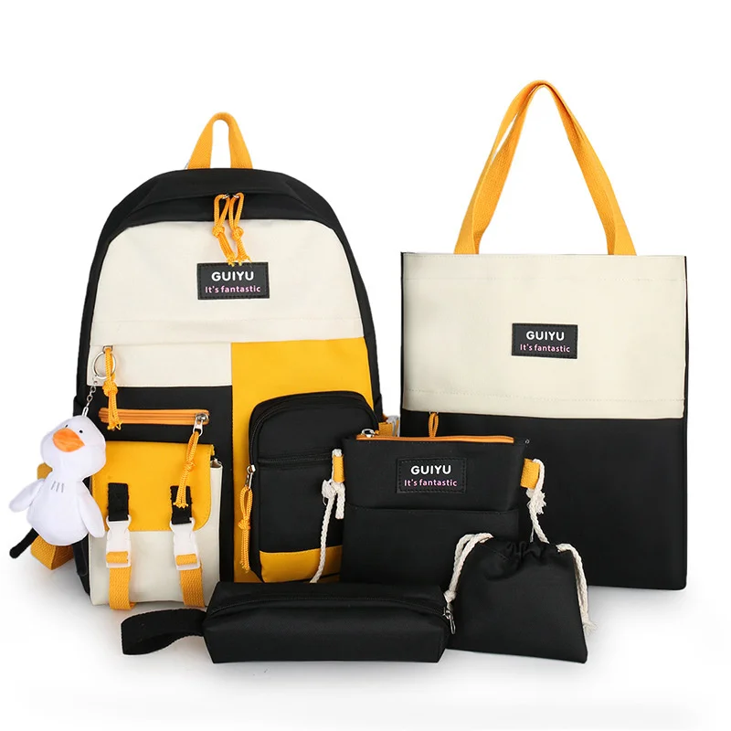 6pcs/set teenage girl backpack student book bag female hand shoulder korean style school for girls
6pcs/set teenage girl backpack student book bag female hand shoulder korean style school for girls