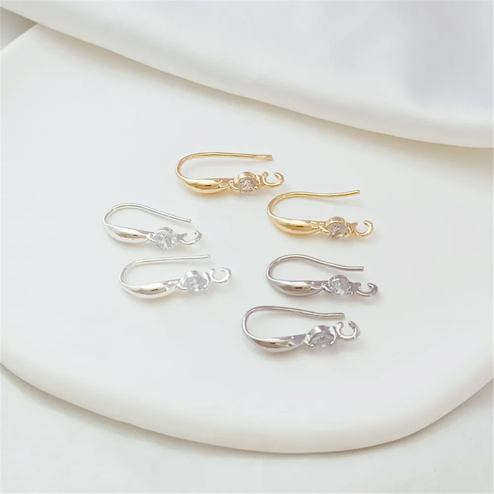 14K Gold Plated Brass Silver Micro-set Zircon Water Drop Open Hanging Ring Ear Hook Handmade DIY Earrings Accessories
14K Gold Plated Brass Silver Micro-set Zircon Water Drop Open Hanging Ring Ear Hook Handmade DIY Earrings Accessories