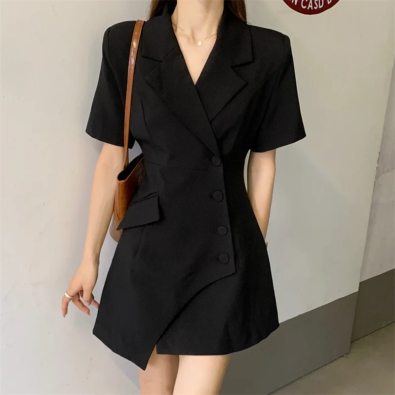 2021 Casual Blazer Dress Women Buttons Irregular Hem Blazers Short Sleeve Women Clothes Sweet Summer Korean Fashion Suit Dresses
2021 Casual Blazer Dress Women Buttons Irregular Hem Blazers Short Sleeve Women Clothes Sweet Summer Korean Fashion Suit Dresses