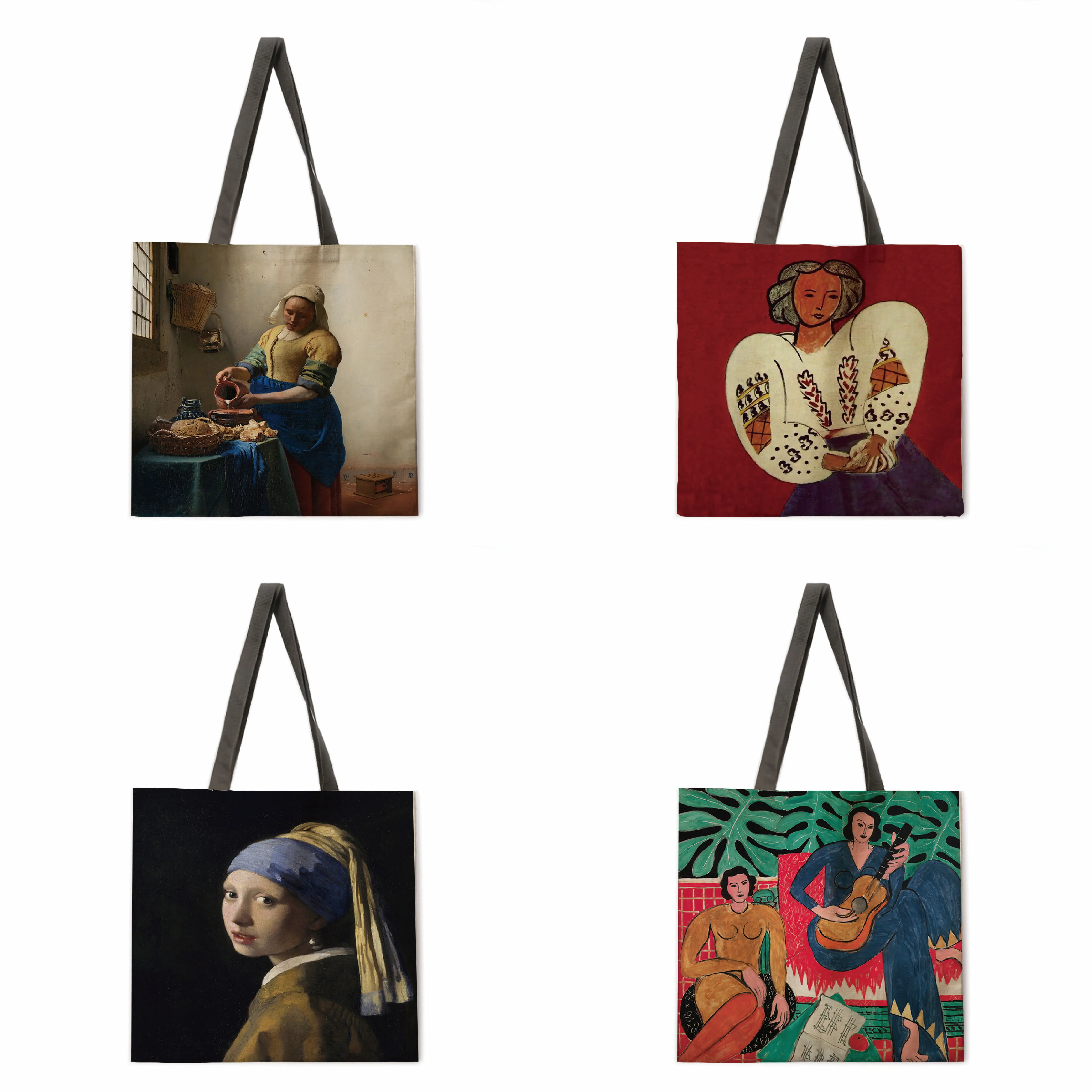 Classic Oil Painting Ladies Beach Bag Foldable Shoulder Bag Shopping Bag Printed Handbag Linen Casual Tote Reusable
Classic Oil Painting Ladies Beach Bag Foldable Shoulder Bag Shopping Bag Printed Handbag Linen Casual Tote Reusable