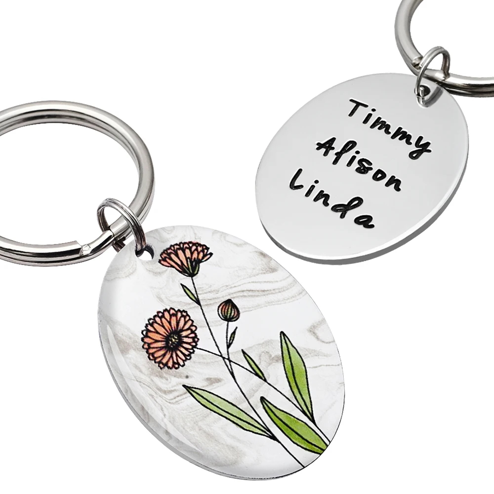 Personalized Birth Flower Keychain Custom Key Chain Engraved Names Keyring Floral Jewelry Birthday Gift for Mom Bridesmaid Gift
Personalized Birth Flower Keychain Custom Key Chain Engraved Names Keyring Floral Jewelry Birthday Gift for Mom Bridesmaid Gift