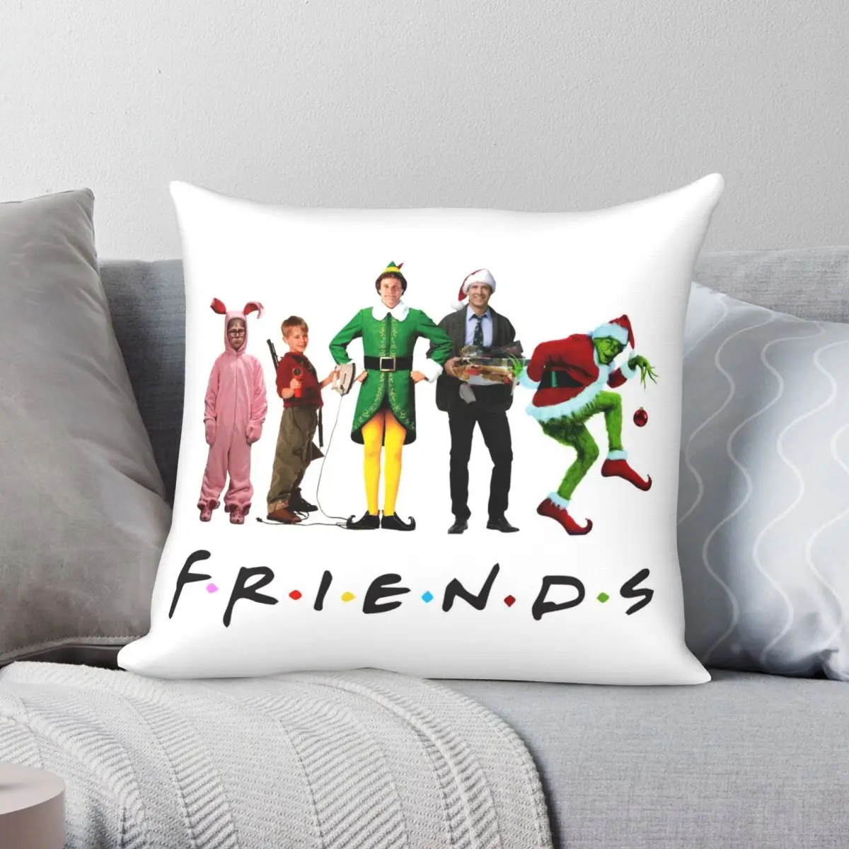 

Movie Character Friends Pillowcase Polyester Linen Velvet Pattern Zip Decor Throw Pillow Case Room Cushion Cover 18"