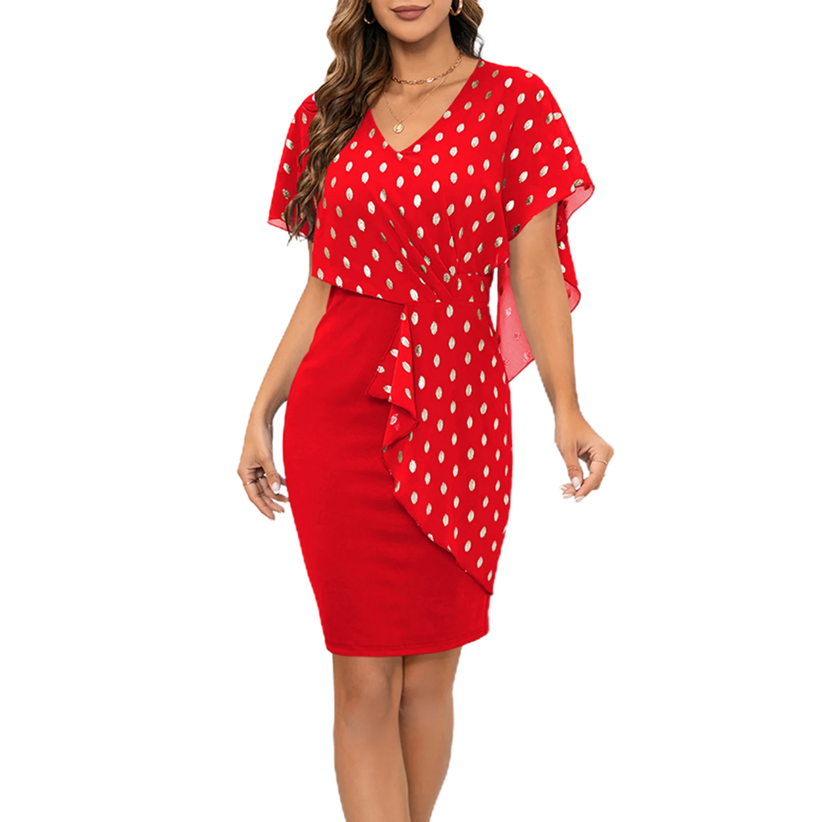 Stylish Women’s Pencil Dress with Chiffon Skirt in Different Colours and V Neckline Perfect for Cocktail Parties
Stylish Women’s Pencil Dress with Chiffon Skirt in Different Colours and V Neckline Perfect for Cocktail Parties