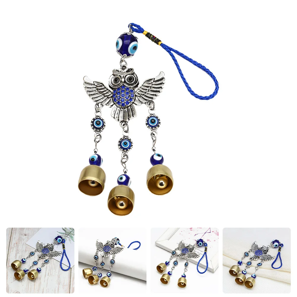 

Hanging Ornament Decor Eye Evil Pendant Wall Wind Chime Owl Turkish Bell Blue Car Lucky Chimes Decoration Gardenmusically Adorn