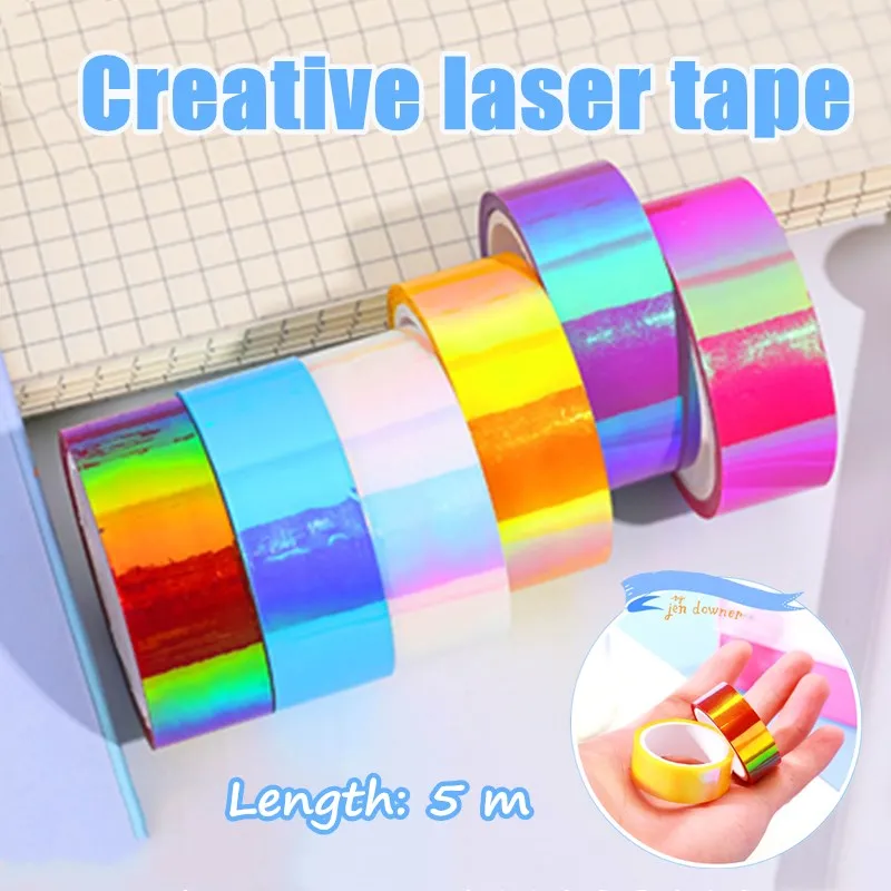 Creative laser gradient tape student hand account material collage paper cool color hand account decorative waterproof tape
Creative laser gradient tape student hand account material collage paper cool color hand account decorative waterproof tape