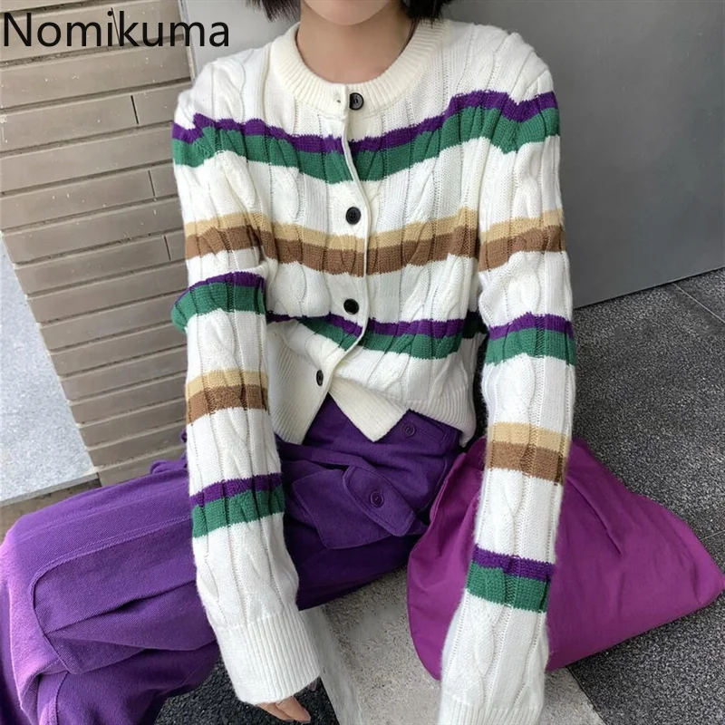 Кардиган Nomikuma, женский осенне-зимний контрастный цвет, с высокой талией, полосатый свободный свитер, Женский винтажный Повседневный свитер ...
Кардиган Nomikuma, женский осенне-зимний контрастный цвет, с высокой талией, полосатый свободный свитер, Женский винтажный Повседневный свитер ...