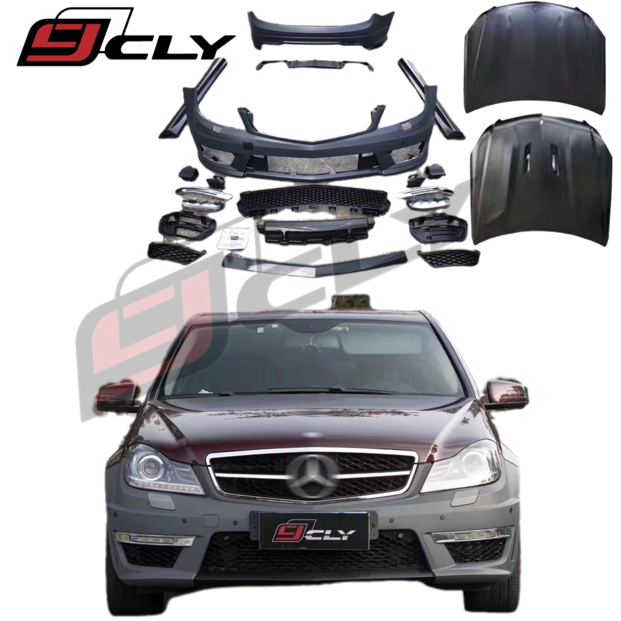 Для CLY Комплект кузова бампера автомобиля w204 для Mercedes Benz C class upgrade W204 c63 комплект