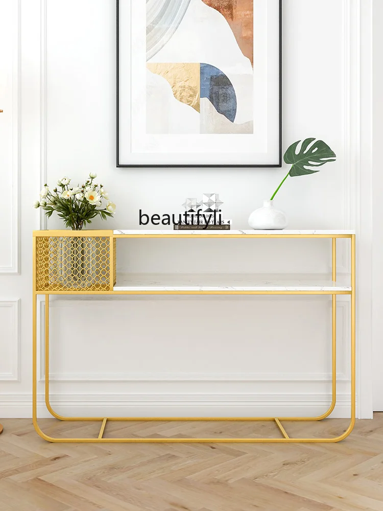 zqNordic Gold Console Tables Long Marble Light Luxury Small Apartment Storage Rack
zqNordic Gold Console Tables Long Marble Light Luxury Small Apartment Storage Rack