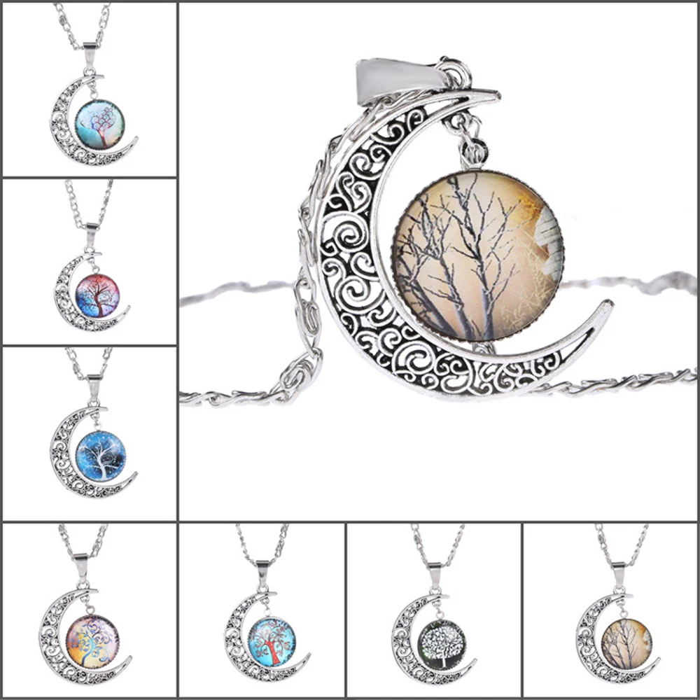 Tree of life Moon Necklace For Women Life Trees Pendant Round Glass Dome Necklaces Luxury Art Jewelry
Tree of life Moon Necklace For Women Life Trees Pendant Round Glass Dome Necklaces Luxury Art Jewelry