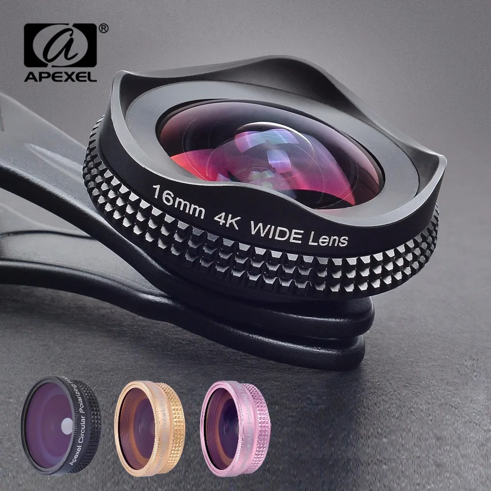 APEXEL Pro 16mm 4k Super Wide angle Lens with CPL Filter 2 in 1 HD Universal Clip Camera Lens Kit for iPhone Xiaomi Samsung Lens
APEXEL Pro 16mm 4k Super Wide angle Lens with CPL Filter 2 in 1 HD Universal Clip Camera Lens Kit for iPhone Xiaomi Samsung Lens