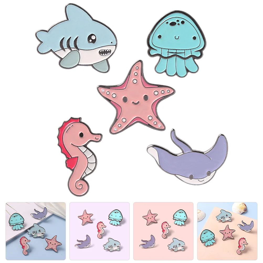 5 Pcs Sea Life Brooch Novelty Pin Hat Lapel Sweater Marine Animals Metal Trim Cartoon Shawl Collar
5 Pcs Sea Life Brooch Novelty Pin Hat Lapel Sweater Marine Animals Metal Trim Cartoon Shawl Collar