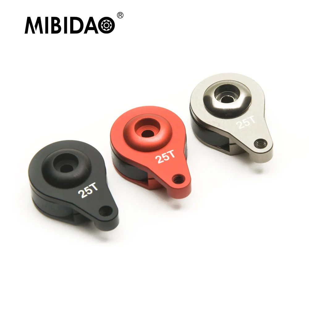 

MIBIDAO Aluminum Alloy 15mm Single Hole 25T Adjustable Servo Arm for Axial SCX10 D90 TAMIYA CC01 1/10 RC Car Model Upgrade Parts