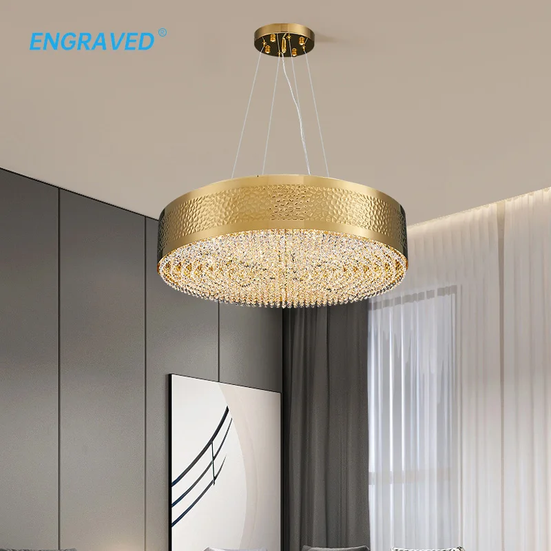 Modern Luxury Golden Crystal Chandelier Round Living Room Dining Table Bedroom Home Decor Lighting Interior Decorative Lamps
Modern Luxury Golden Crystal Chandelier Round Living Room Dining Table Bedroom Home Decor Lighting Interior Decorative Lamps