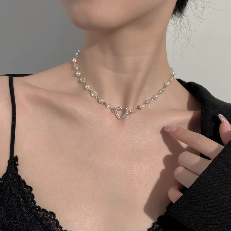 Korean Fashion Pearl Chain Choker Collar Necklace Bracelet Personality Love Jewelry Sets for Women Party Accessories bijoux
Korean Fashion Pearl Chain Choker Collar Necklace Bracelet Personality Love Jewelry Sets for Women Party Accessories bijoux