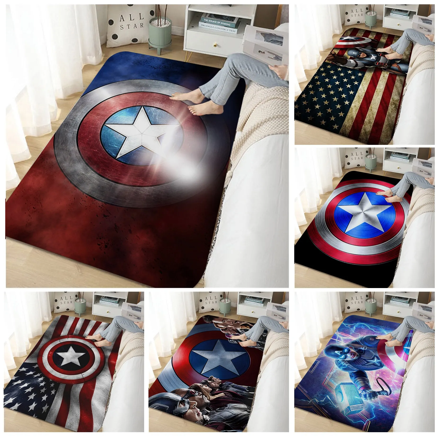 Marvel Captain America Entrance Door Mat Cheaper Anti-slip Modern Living Room Balcony Printed Bedside Area Rugs
Marvel Captain America Entrance Door Mat Cheaper Anti-slip Modern Living Room Balcony Printed Bedside Area Rugs
