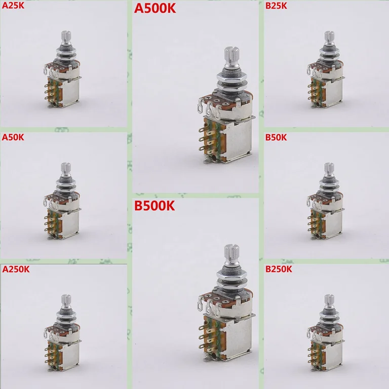 

Upgrade Alpha Push Pull Potentiometer(POT) 25K/50K/250K/500K Electric Guitar Bass Parts