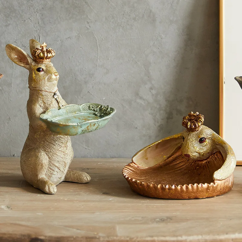 American light luxury retro resin crown rabbit tray storage desktop ornaments home decoration fairy tale garden figurines crafts
American light luxury retro resin crown rabbit tray storage desktop ornaments home decoration fairy tale garden figurines crafts
