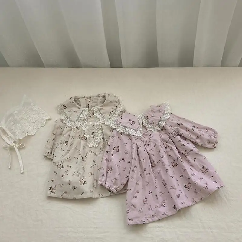 Girl Retro Floral Dress Sweet Lace Peter Pan Collar Puff Sleeves Dresses Baby Cute New Arrival Cotton Princess Dresses
Girl Retro Floral Dress Sweet Lace Peter Pan Collar Puff Sleeves Dresses Baby Cute New Arrival Cotton Princess Dresses