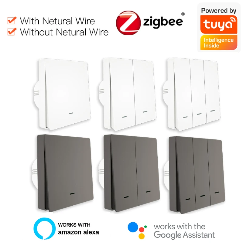 Aubess Zigbee Smart Switch Scene Button Tuya App Control Works With Google Home Voice Control Smart Home Touch Switches 
Aubess Zigbee Smart Switch Scene Button Tuya App Control Works With Google Home Voice Control Smart Home Touch Switches