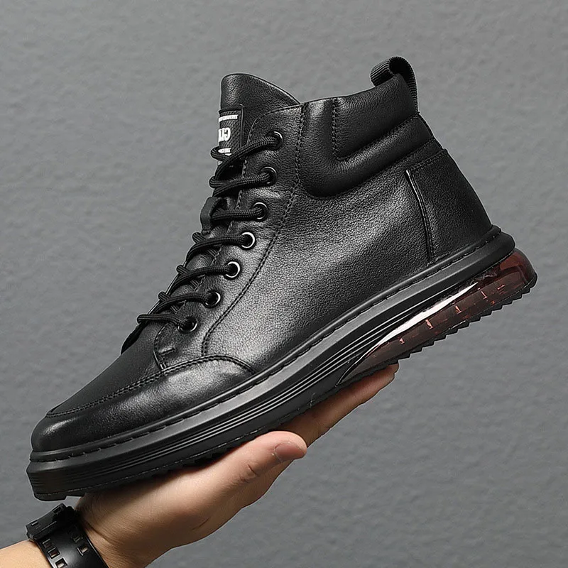 2023 Men Genuine Leather Casual Shoes Autumn High Tops Flats Skateboard Shoes Trend Man Winter Plush Leather Boots
2023 Men Genuine Leather Casual Shoes Autumn High Tops Flats Skateboard Shoes Trend Man Winter Plush Leather Boots