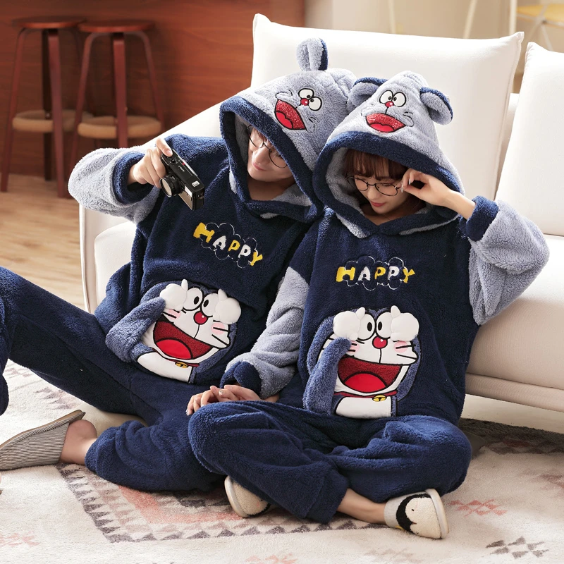 Unisex Winter Pijamas Sets Sleepwear Women Men Thicken Warm Fleece Couples Pajamas Set Lovers Nightgown Cute Cartoon Pijamas
Unisex Winter Pijamas Sets Sleepwear Women Men Thicken Warm Fleece Couples Pajamas Set Lovers Nightgown Cute Cartoon Pijamas