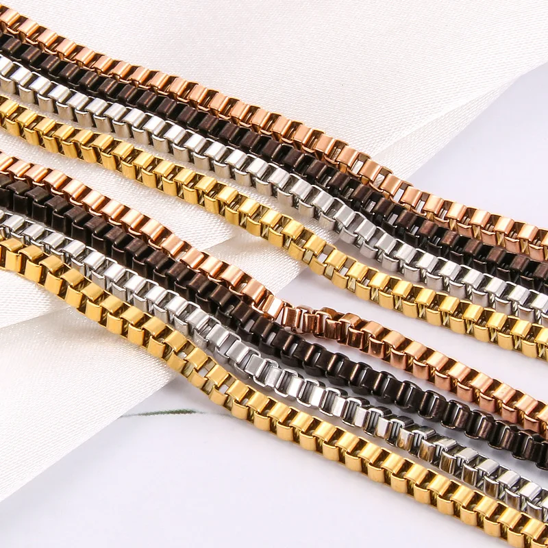 KouCh Wholesale Square Box Chain Necklace 10pcs/lot Stainless Steel 316L No Fade 1.5/2mm 20/22/24inch Necklace DIY Accessories
KouCh Wholesale Square Box Chain Necklace 10pcs/lot Stainless Steel 316L No Fade 1.5/2mm 20/22/24inch Necklace DIY Accessories