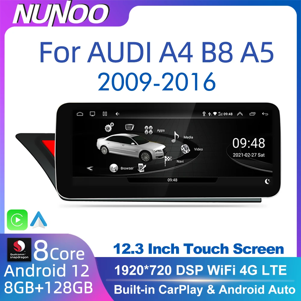 Android 12 Qualcomm CarPlay Wireless Auto For Audi A4 B8 A5 8K 2008~2016 MMI Car Multimedia Player GPS WiFi Netflix DSP 
Android 12 Qualcomm CarPlay Wireless Auto For Audi A4 B8 A5 8K 2008~2016 MMI Car Multimedia Player GPS WiFi Netflix DSP