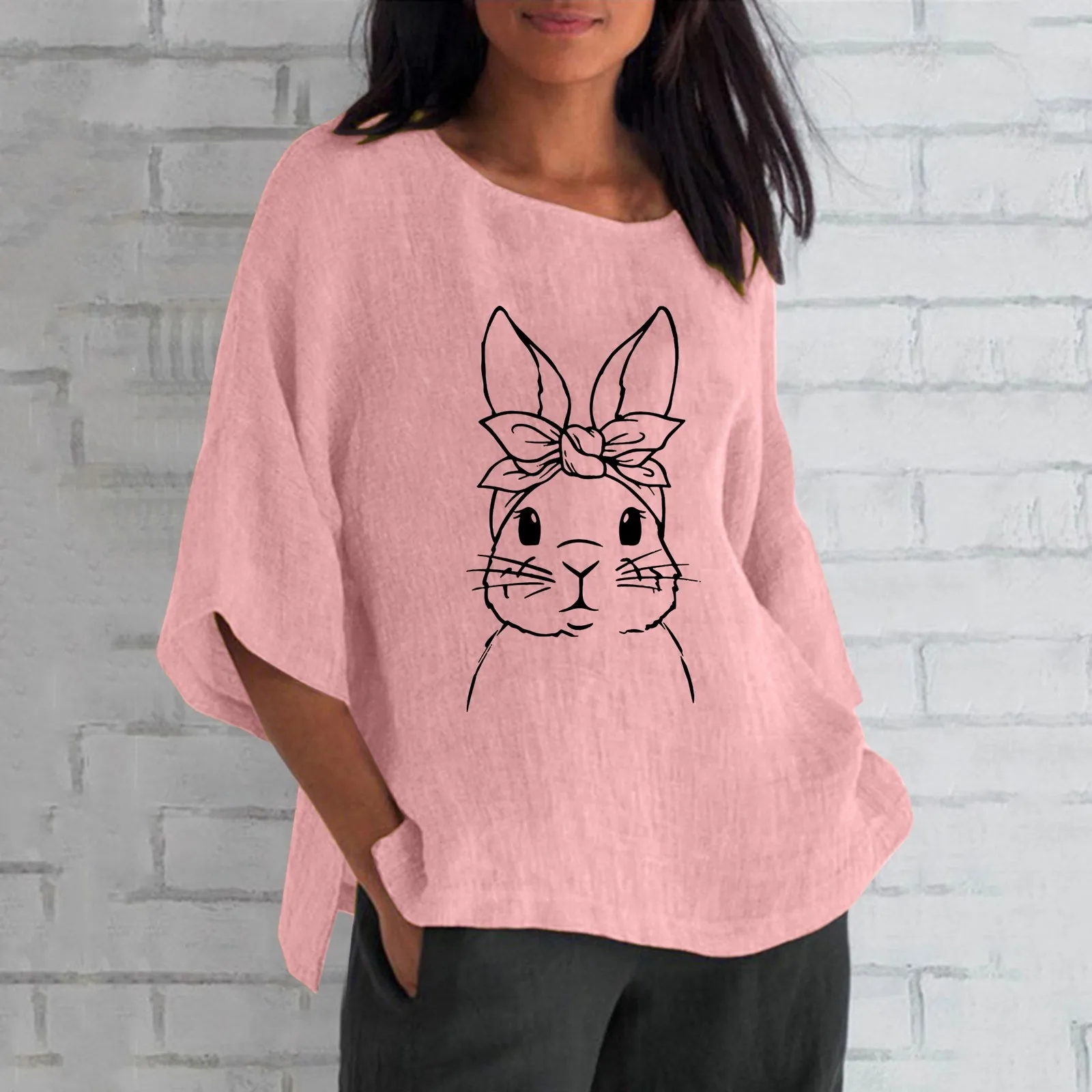 All Womens Easter Womens 3 Of 4 Sleeve Crew Neck Rabbit Funny Patterns Loose Top T Tunic Tops Women Shirt for Women Dressy
All Womens Easter Womens 3 Of 4 Sleeve Crew Neck Rabbit Funny Patterns Loose Top T Tunic Tops Women Shirt for Women Dressy