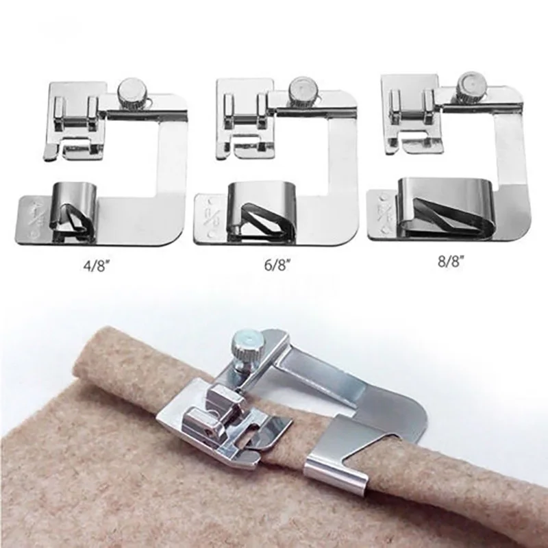 3 PCS 4/8" 6/8" 8/8" Hemmed Rolled Hem Presser Foot for Home Use Multifunctional Sewing Machines Presser Foot Sewing Accessories
3 PCS 4/8" 6/8" 8/8" Hemmed Rolled Hem Presser Foot for Home Use Multifunctional Sewing Machines Presser Foot Sewing Accessories
