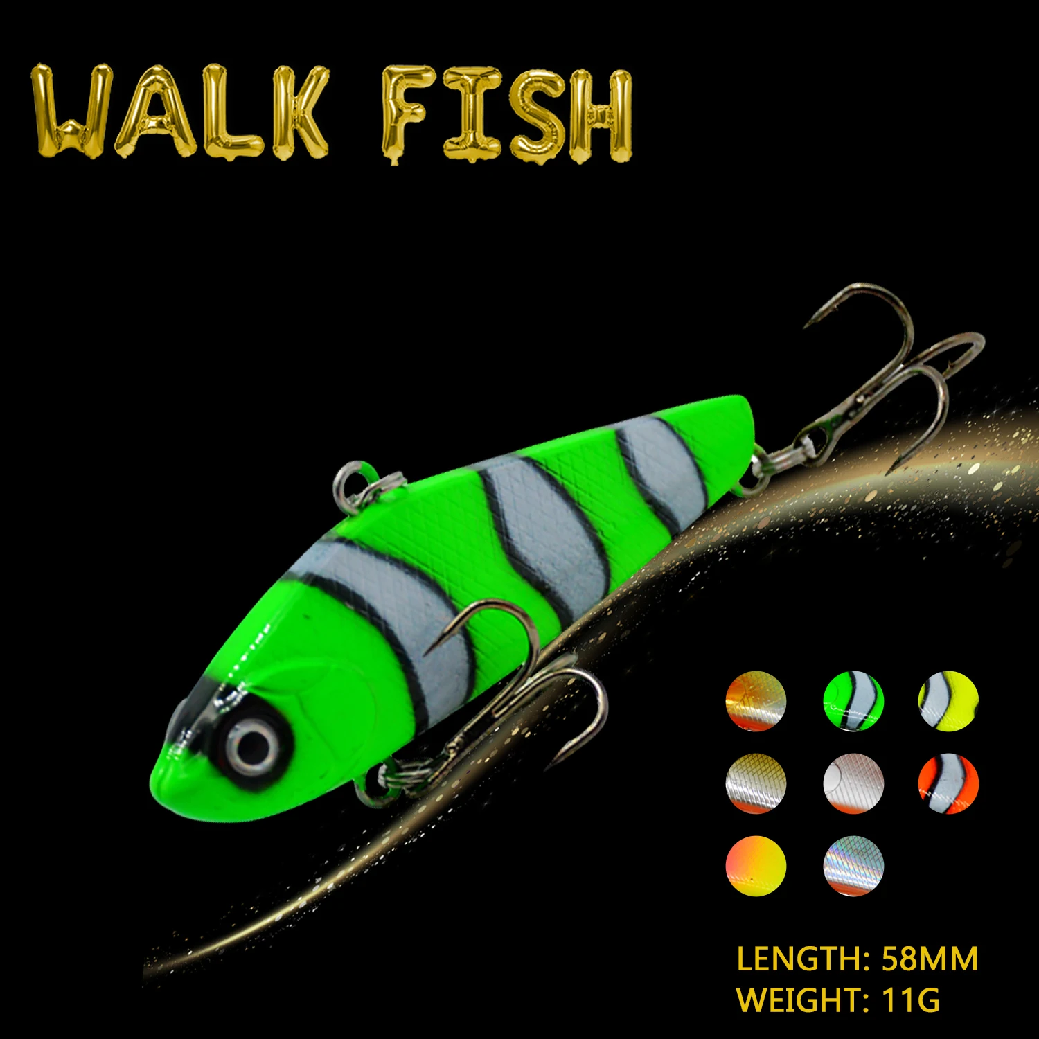 WALK FISH 1Pcs 5.8CM 11G Sinking Hard Bait Artificial VIB Vibration Fishing Lures Wobblers Swimbait 3D Eyes Crankbait For Bass
WALK FISH 1Pcs 5.8CM 11G Sinking Hard Bait Artificial VIB Vibration Fishing Lures Wobblers Swimbait 3D Eyes Crankbait For Bass