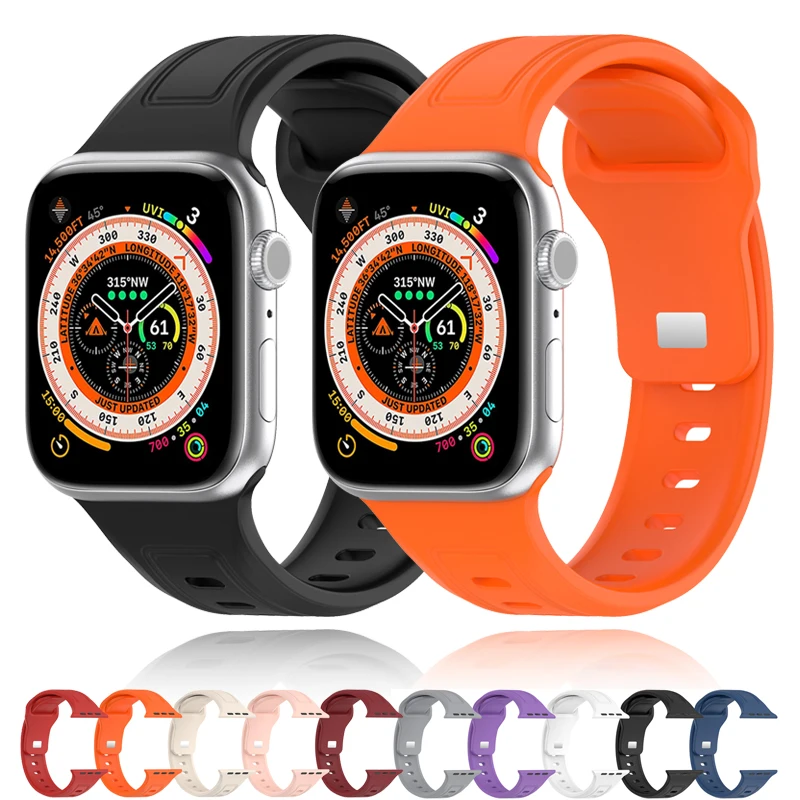 Silicone Band for Apple Watch Strap 8Ultra 7 SE 49mm 45 44 40 41 42mm Sports bracelet for iWatch series 6 5 4 3 2 1 accessories
Silicone Band for Apple Watch Strap 8Ultra 7 SE 49mm 45 44 40 41 42mm Sports bracelet for iWatch series 6 5 4 3 2 1 accessories