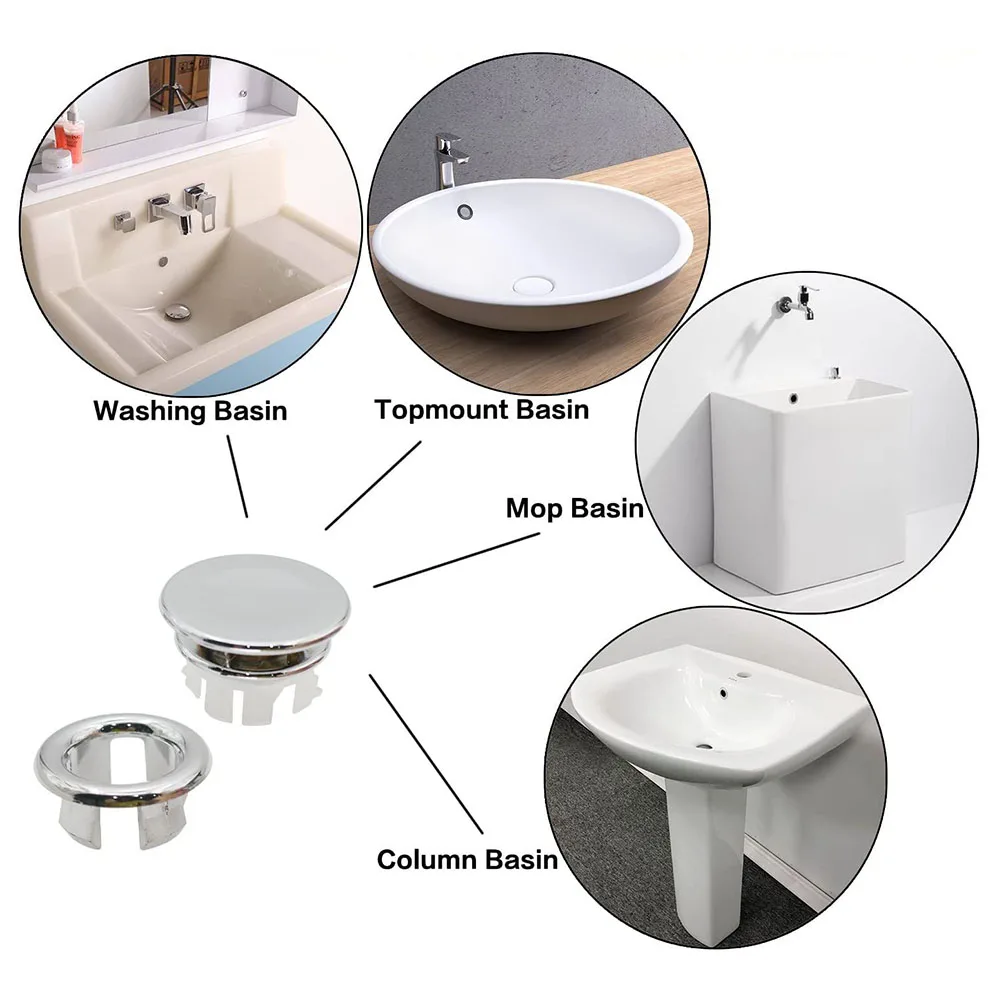 Bathroom Kit Sink Spare Parts Silver 8pc ABS Plastic Basin Chrom Cover Hole Overflow Ring Plugin Round Decorative
Bathroom Kit Sink Spare Parts Silver 8pc ABS Plastic Basin Chrom Cover Hole Overflow Ring Plugin Round Decorative