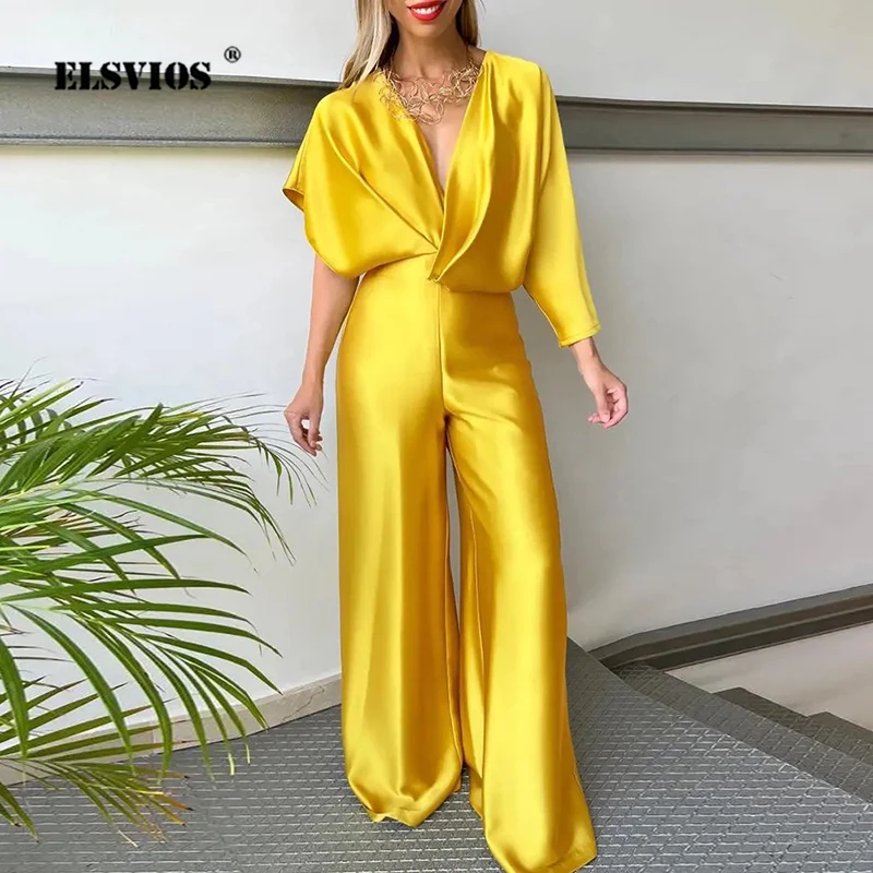 Fashion Jumpsuits For Women Casual Solid Color Slim Lady Office Elegant Playsuits Spring Summer Wide Legs Romper High Streetwear
Fashion Jumpsuits For Women Casual Solid Color Slim Lady Office Elegant Playsuits Spring Summer Wide Legs Romper High Streetwear
