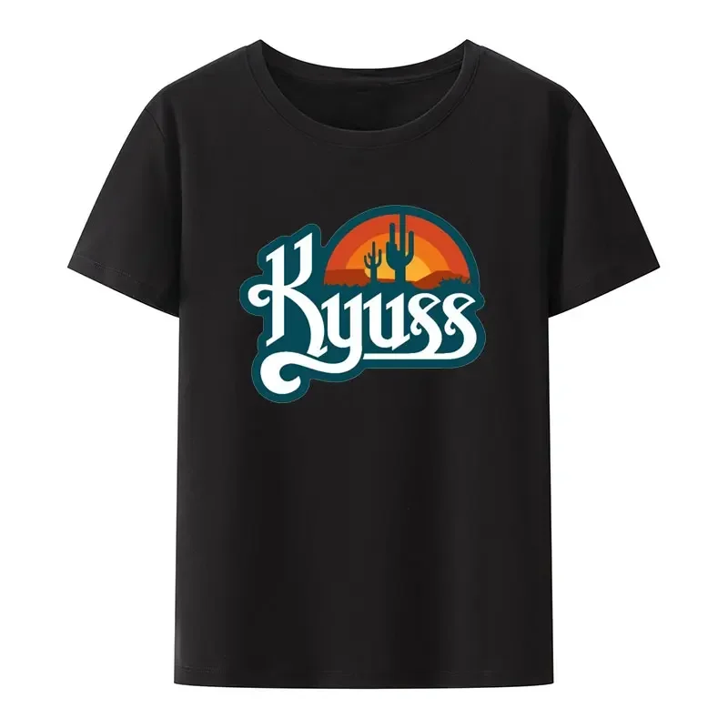 Креативная хипстерская рубашка Camisetas с короткими рукавами в стиле хип-хоп Kyuss Black