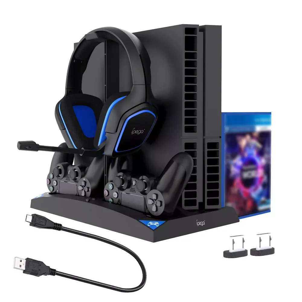 IPEGA Game Vertical Stand 6 in 1 Multifunctional Cooling Fan Headphone Holder Controller Charging Base for PS4/PS4 Slim/PS4 PRO
IPEGA Game Vertical Stand 6 in 1 Multifunctional Cooling Fan Headphone Holder Controller Charging Base for PS4/PS4 Slim/PS4 PRO