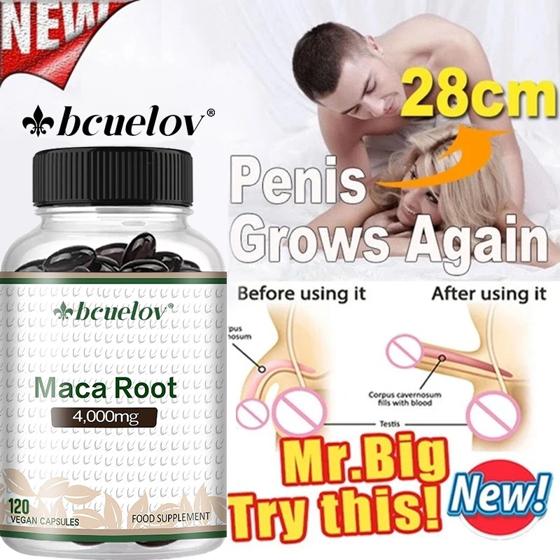 

Men's Organic Maca Root Capsules, Stronger Adult Supplement for Long-Lasting Strength and Performance