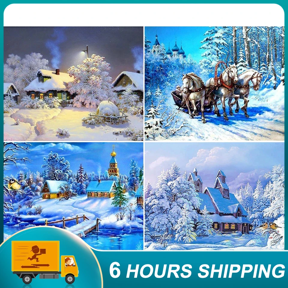 Diy 5D Diamond Painting Winter House Scenery Kit Full Drill Embroidery Landscape Snow Mosaic Art Pictures Of Rhinestones Decor
Diy 5D Diamond Painting Winter House Scenery Kit Full Drill Embroidery Landscape Snow Mosaic Art Pictures Of Rhinestones Decor