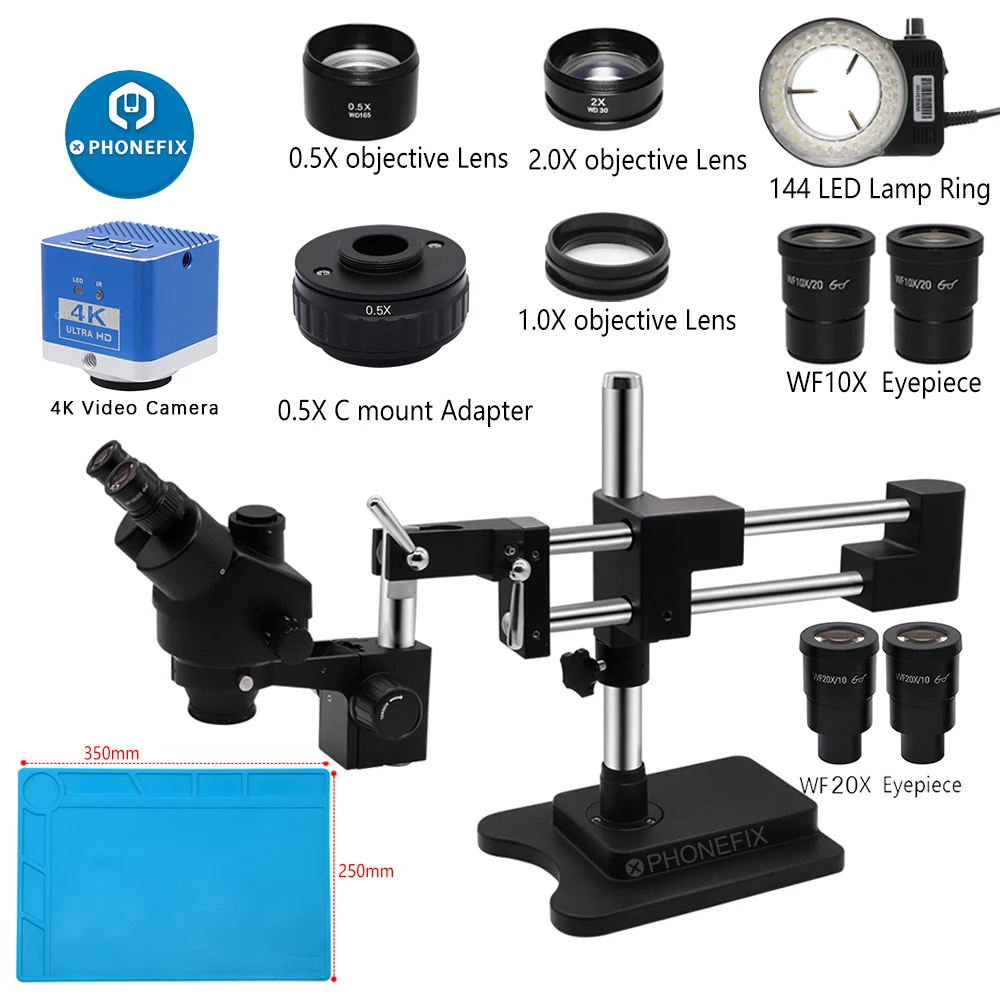 3.5X-180X Double Boom Zoom Simul Focal Trinocular Stereo Microscope 48MP 4K 2K HDMI USB Camera Set for Professional PCB Repair 
3.5X-180X Double Boom Zoom Simul Focal Trinocular Stereo Microscope 48MP 4K 2K HDMI USB Camera Set for Professional PCB Repair