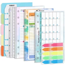A6 Loose Leaf Notebook Refill Spiral Binder Inner Page Budget Page Weekly Monthly Inside Paper Stationery