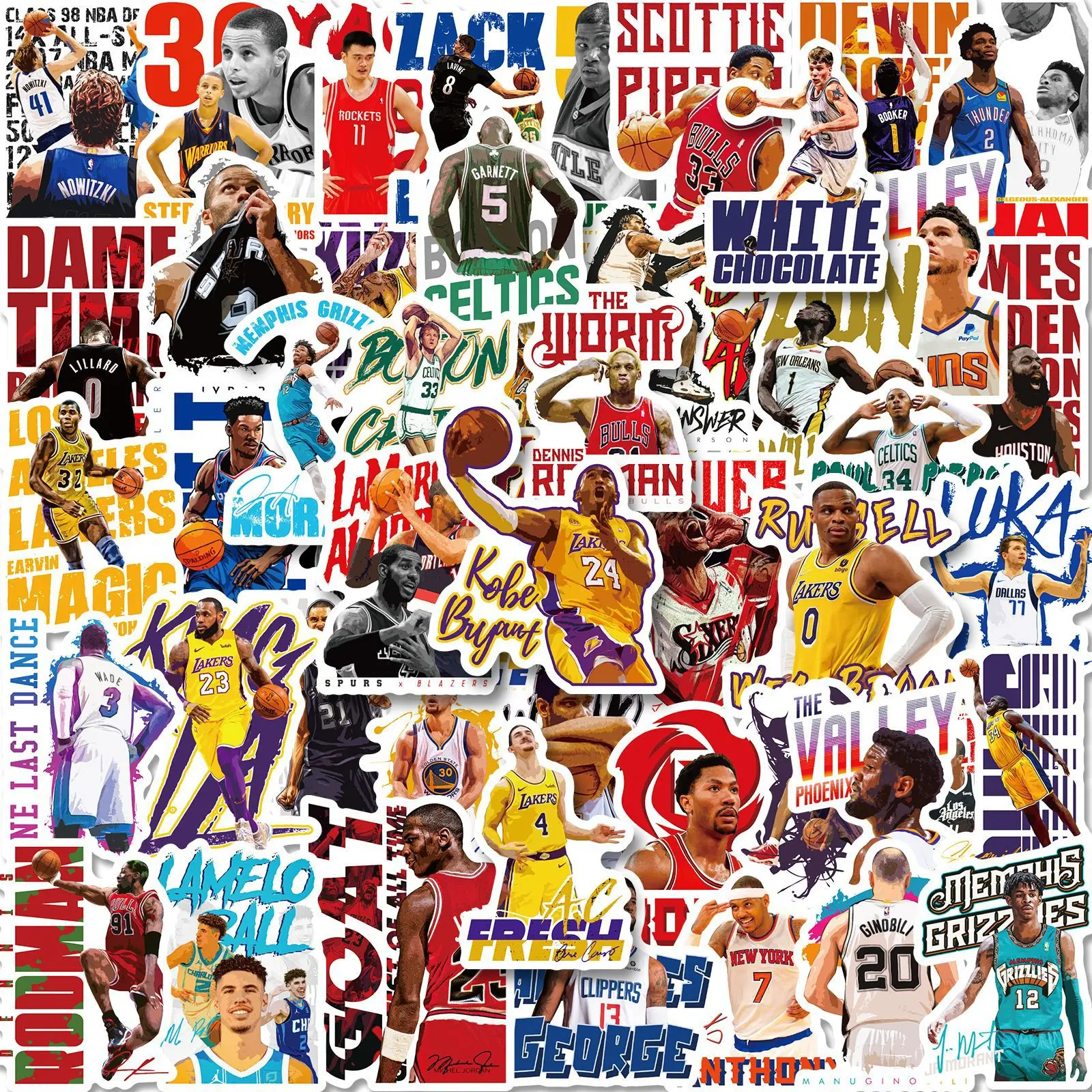 NBA People Basketball StarGraffiti Decals Cup Notebook Helmet Fridge Car Luggage Guitar Skateboard Phone Laptop Sports Sticker
NBA People Basketball StarGraffiti Decals Cup Notebook Helmet Fridge Car Luggage Guitar Skateboard Phone Laptop Sports Sticker