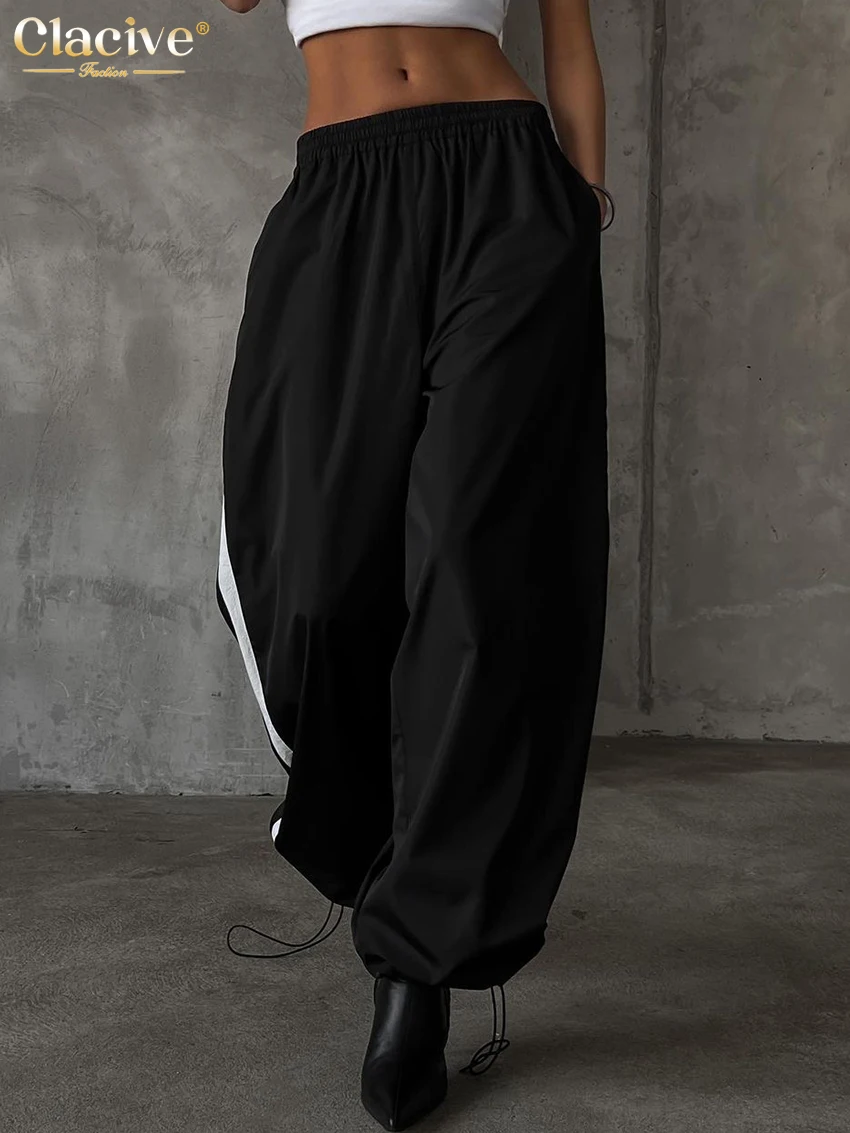 Элегантные свободные черные женские брюки Clacive 2023, модные прямые брюки со средней талией, уличная одежда, брюки с кулиской, женская одежда 
Элегантные свободные черные женские брюки Clacive 2023, модные прямые брюки со средней талией, уличная одежда, брюки с кулиской, женская одежда